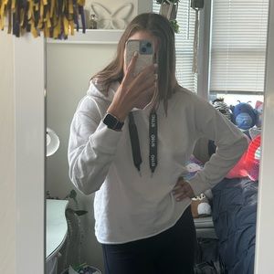 Aerie White Cropped Sweatshirt